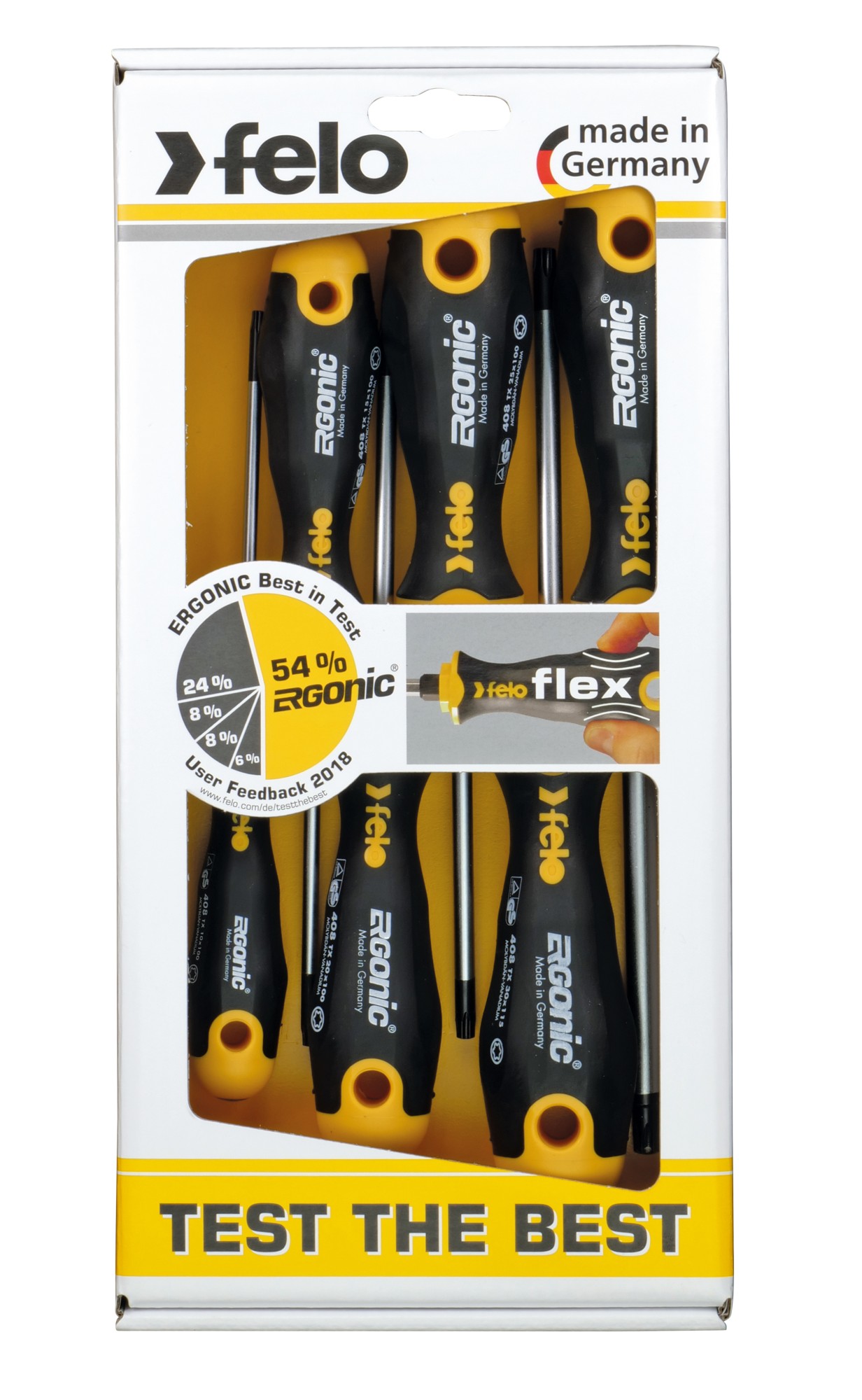 Felo Juego de destornilladores ERGONIC punta Torx 6-pcs. T 10 - T 40